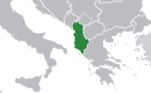 Албания на карте Европы
