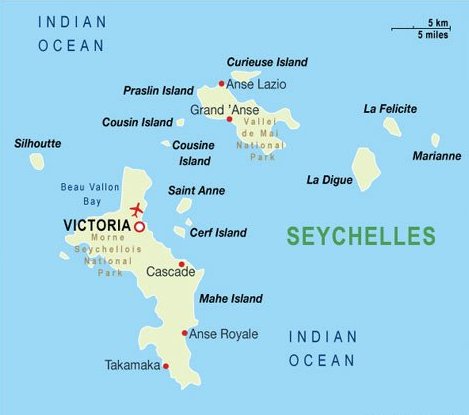 Карта Сейшельских островов